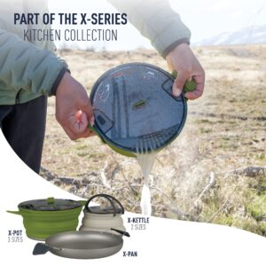 Sea to Summit X-Pot 5-Piece Cookware Set for Backpacking and Camping, Pacific Blue/Lime