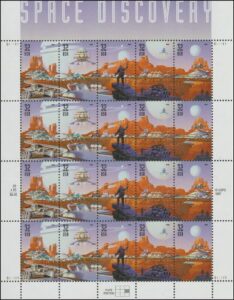 usps space discovery - sheet of twenty 32 cent stamps scott 3238-42