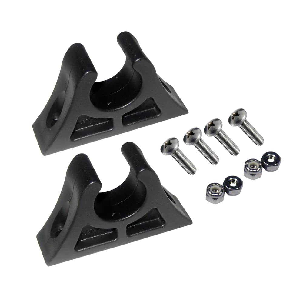 Attwood Canoe Kayak Paddle Holder Clips - Black with Mounting Hardware