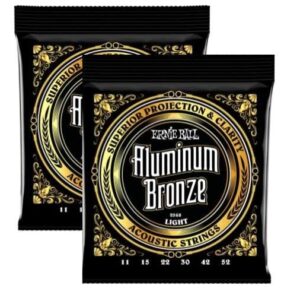 ernie ball 2568 aluminum bronze light acoustic guitar string set - 2 pack