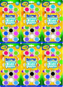 crayola washable kid's paint assorted colors 18 each (pack of 6)