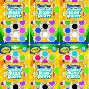 Crayola Washable Kid's Paint Assorted Colors 18 Each (Pack of 6)