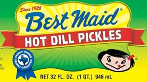 best maid pickles 32oz glass jar (pack of 2) select flavor below (hot dill)