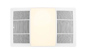 broan-nutone fg110hbs heater upgrade grille with dimmable led and color adjustable cct lighting bath fan exhaust cover, 110 cfm, white