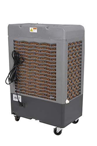 Portable Swamp Coolers - 3100 CFM MC37M Evaporative Air Cooler with 3-Speed Fan - Water Cooler Fan 950 sq. ft. Coverage High Velocity Outdoor Cooling Fan Swamp Cooler by Hessaire - Gray