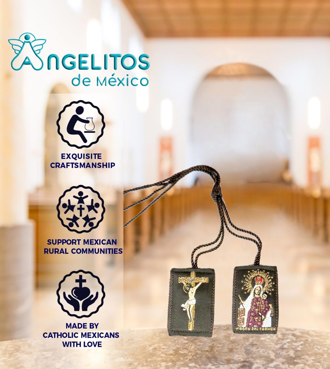 Scapular or Escapulario de Jesus y La Virgen Del Carmen Our Lady of Mount Carmel