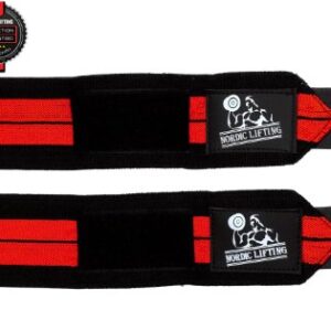 Wrist Wraps + Lifting Straps Bundle (2 Pairs) for Weightlifting, Cross Training, Workout, Gym, Powerlifting, Bodybuilding-Support for Women & Men,Avoid Injury during Weight Lifting-Red