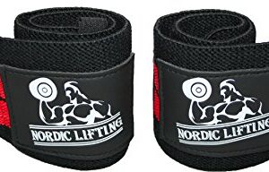 Wrist Wraps + Lifting Straps Bundle (2 Pairs) for Weightlifting, Cross Training, Workout, Gym, Powerlifting, Bodybuilding-Support for Women & Men,Avoid Injury during Weight Lifting-Red