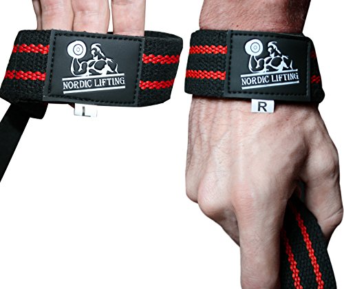 Wrist Wraps + Lifting Straps Bundle (2 Pairs) for Weightlifting, Cross Training, Workout, Gym, Powerlifting, Bodybuilding-Support for Women & Men,Avoid Injury during Weight Lifting-Red