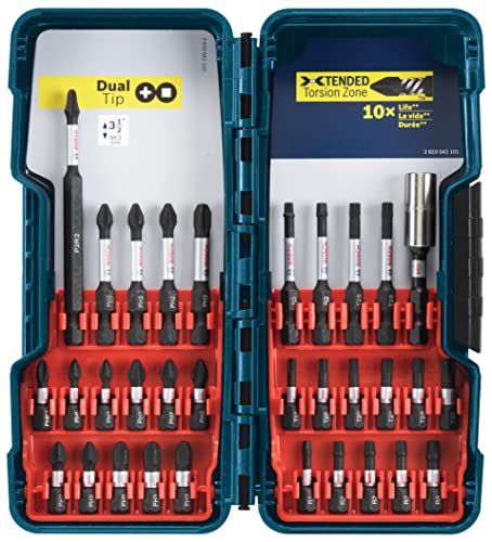 BOSCH SBID32L 32-Piece Impact Tough Screwdriving Bit Assorted Set with Included Case