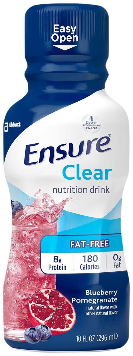 Ensure Clear Blueberry Pomegranate Nutrition Drink, Fat Free, 4 Pack