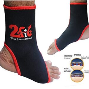 2Fit Elasticated Neoprene Ankle Foot Brace Support Pain Injury Relief Leg & Foot (S/M)