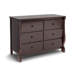 delta children universal 6 drawer dresser, greenguard gold certified, dark chocolate