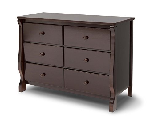 Delta Children Universal 6 Drawer Dresser, Greenguard Gold Certified, Dark Chocolate