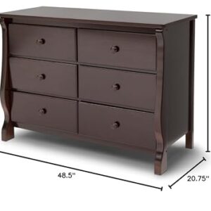 Delta Children Universal 6 Drawer Dresser, Greenguard Gold Certified, Dark Chocolate