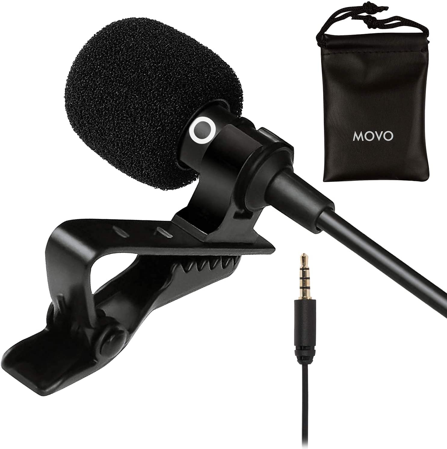 Movo PM10 Lavalier Microphone and Lapel Microphone for iPhone, iPad, Android, and other Smartphones - Easy clip on microphone Perfect for Recording a Podcast, Vlog, Interview, YouTube