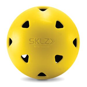 SKLZ Impact Limited-Flight Practice Baseball, Softball, and Mini Balls (Softballs, 8 Pack), Black/Yellow