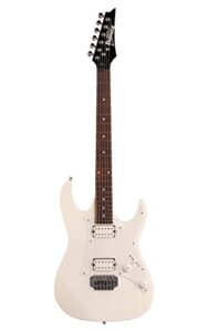 ibanez 6 string solid-body electric guitar, right, white (grx20wwh)