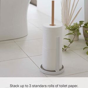 Yamazaki Home Toilet Paper Stocker, Holds 3 Toilet Paper Rolls, No Assembly Req, White, One Size