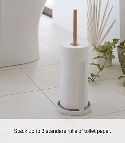 Yamazaki Home Toilet Paper Stocker, Holds 3 Toilet Paper Rolls, No Assembly Req, White, One Size