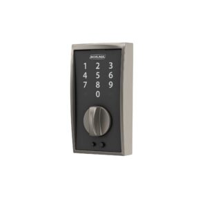 Schlage BE375 CEN 619 Touch Century Deadbolt, Electronic Keyless Entry Lock, Satin Nickel