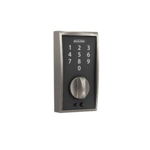 Schlage BE375 CEN 619 Touch Century Deadbolt, Electronic Keyless Entry Lock, Satin Nickel