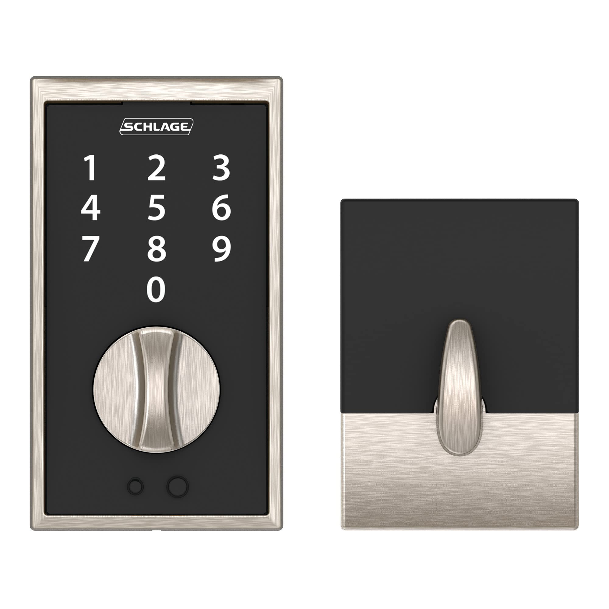 Schlage BE375 CEN 619 Touch Century Deadbolt, Electronic Keyless Entry Lock, Satin Nickel