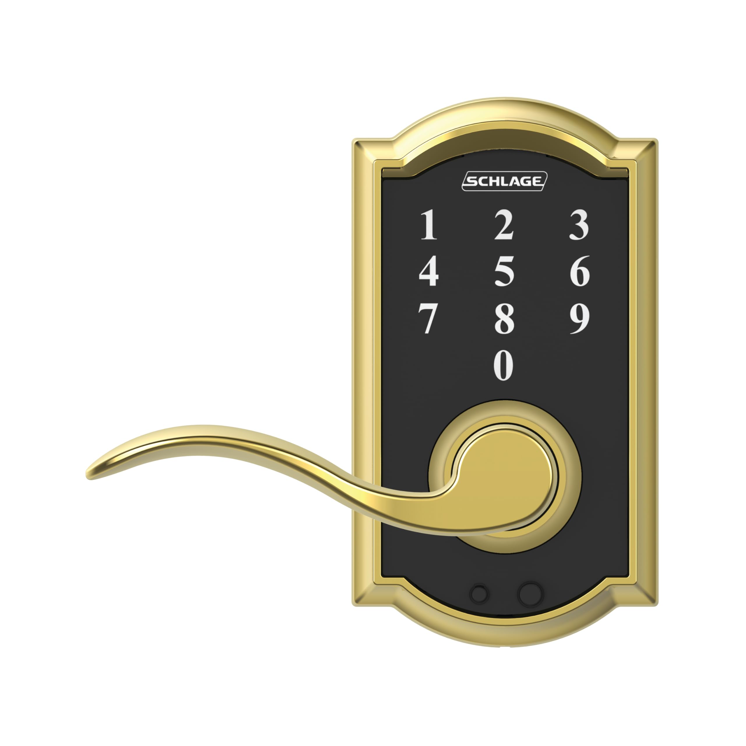 SCHLAGE Touch Camelot Lock with Accent Lever (Bright Brass) FE695 CAM 605 ACC