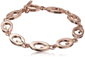 guess "basic" rose gold g link bracelet