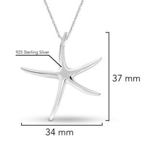 AeraVida Playful Starfish Dance .925 Sterling Silver Pendant Necklace