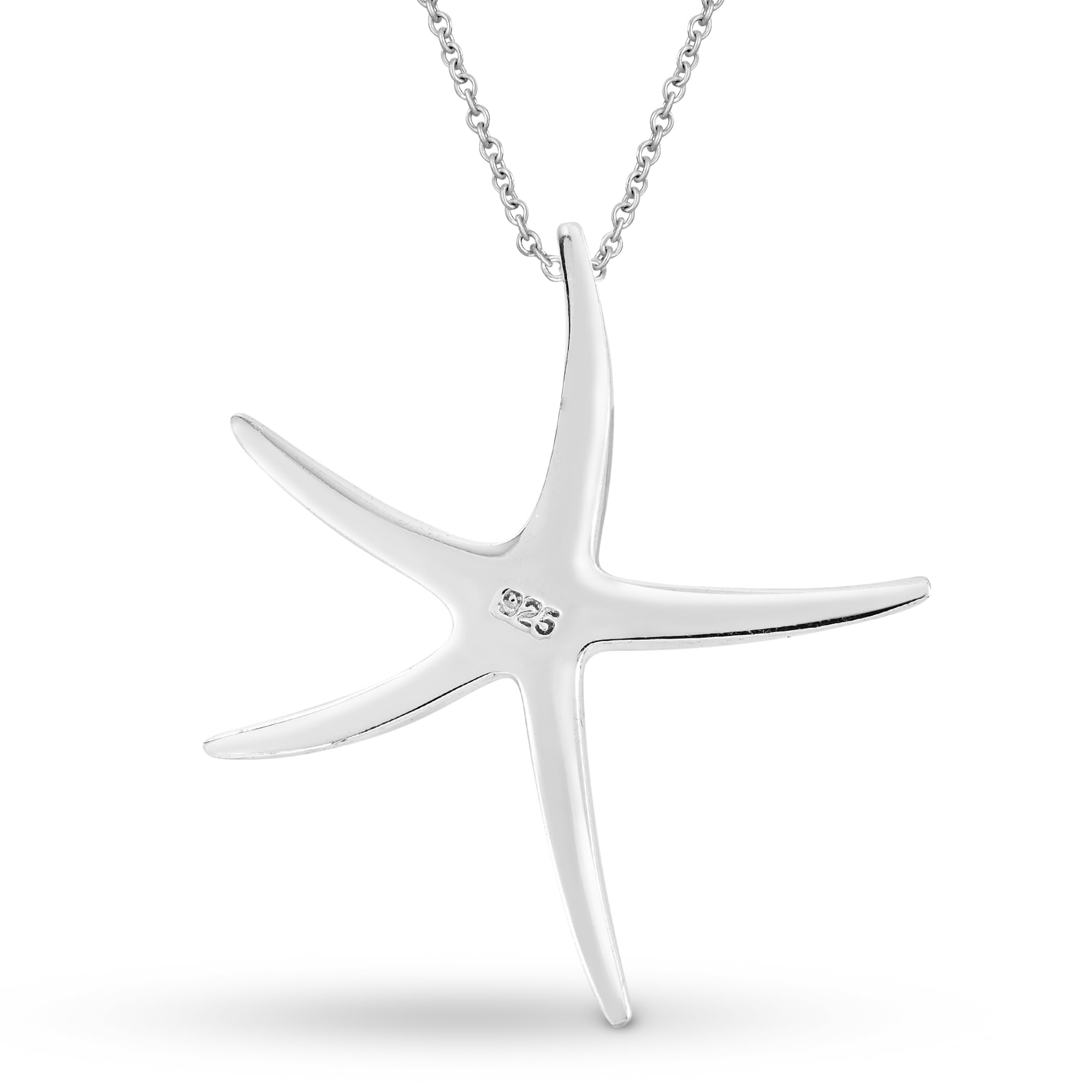 AeraVida Playful Starfish Dance .925 Sterling Silver Pendant Necklace