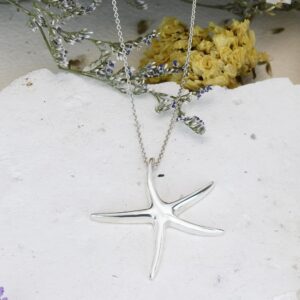 AeraVida Playful Starfish Dance .925 Sterling Silver Pendant Necklace