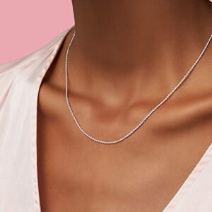 Pandora Classic Cable Chain Necklace - Thin Necklace Chain with Lobster Clasp - Great Gift for Women - Sterling Silver Adjustable Chain Necklace - 17.7"