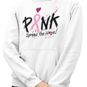 Tstars Pink October Cancer Awareness Pink Spread The Hope Unisex Hoodie XX-Large White