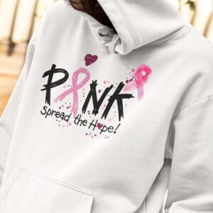 Tstars Pink October Cancer Awareness Pink Spread The Hope Unisex Hoodie XX-Large White