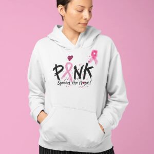 Tstars Pink October Cancer Awareness Pink Spread The Hope Unisex Hoodie XX-Large White