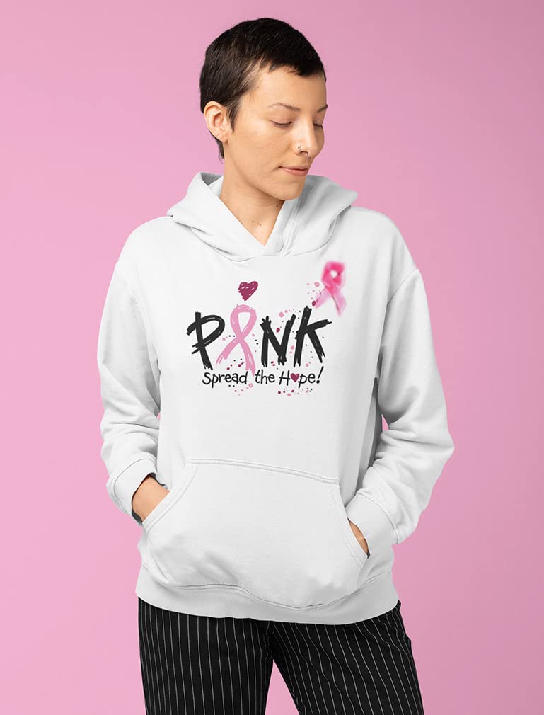 Tstars Pink October Cancer Awareness Pink Spread The Hope Unisex Hoodie XX-Large White