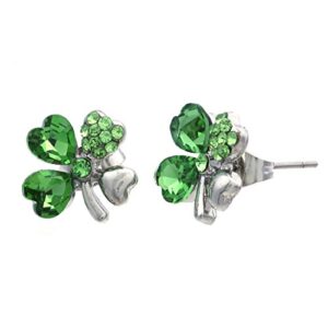 St. Patrick's Day Lucky Irish Good Luck Charm Shamrock Four Leaf Clover Earrings