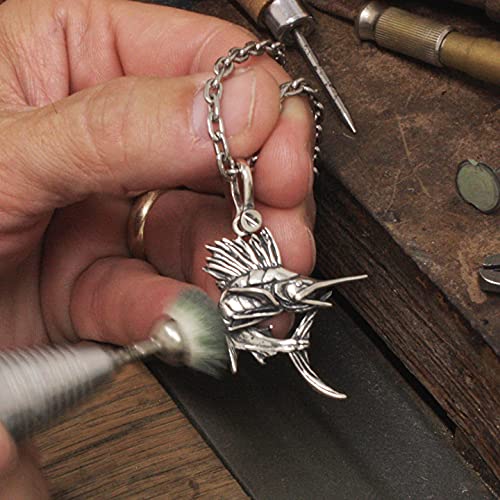 NAUTORA Sailfish, Sportfish Necklace- Leaping Sailfish Pendant Crafted in Sterling Silver on a Sturdy 22" Necklace Chain