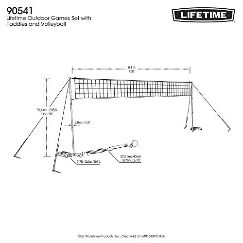 Lifetime 90541 Volleyball, Paddle Badminton, & Pickleball Set