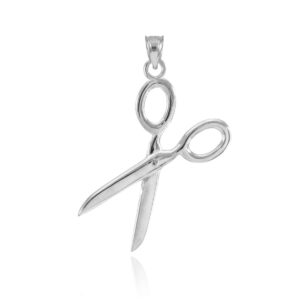 fine 925 sterling silver high polish hair stylist scissor charm pendant