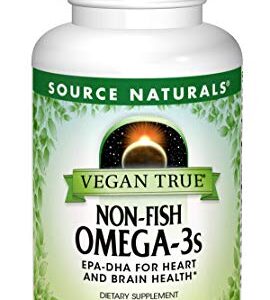 Source Naturals Vegan True, Non-Fish Omega-3s, EPA-DHA Supports Heart and Brain Health*, 300 mg - 30 Vegan Softgels