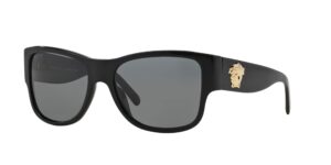 versace man sunglasses black frame, dark grey - polarized lenses, 58mm