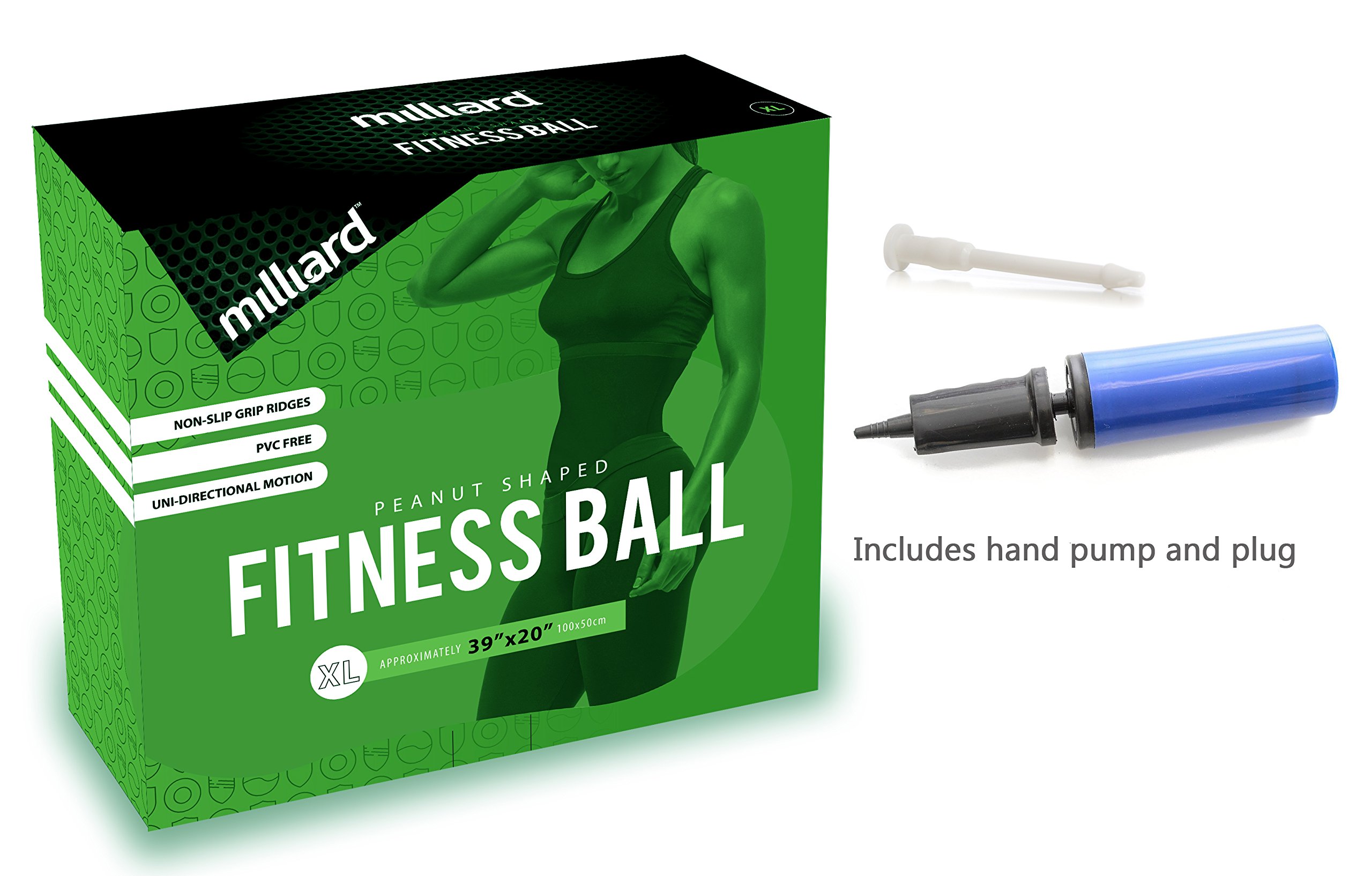 Milliard Peanut Ball Physio Roll for Exercise, Therapy, Labor, Birthing and Dog Training…