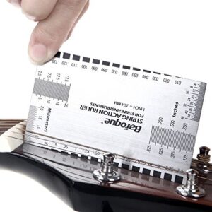 String Action Ruler Gauge Tool for Electric Bass and Acoustic Guitar