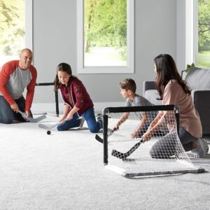 Franklin Sports NHL Mini Hockey Goal Set of 2 - Black - Includes Mini Hockey Goals, 4 Hockey Sticks, 2 Goalie Sticks, and 4 Foam Hockey Balls