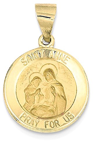 IceCarats 14K Yellow Gold Saint Anne Medal Necklace Charm Pendant 22.75mm x 15.5mm Only