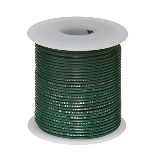 Remington Industries 22UL1007STRGRE UL1007 22 AWG Gauge Stranded Hook-Up Wire, 300V, 0.0253" Diameter, 100' Length, Green