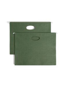 smead 100% recycled hanging pocket with full-height gusset, 3-1/2" expansion, letter size, standard green, 10 per box (64226)