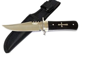 lastworld 8" defender extreme hunting knife full tang stainless steel blade with wood handle